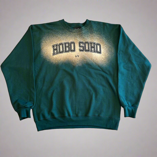 1/1 HOBO SOHO BLEACH PRINT CREWNECK GRN SIZE XL