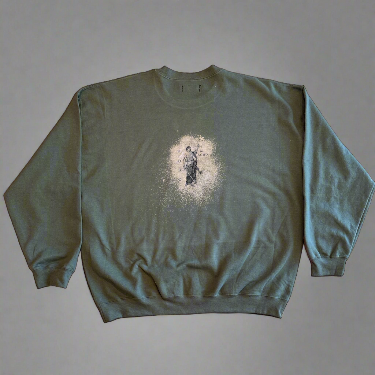 1/1 HOBO SOHO BLEACHED CREWNECK GRN SIZE XL